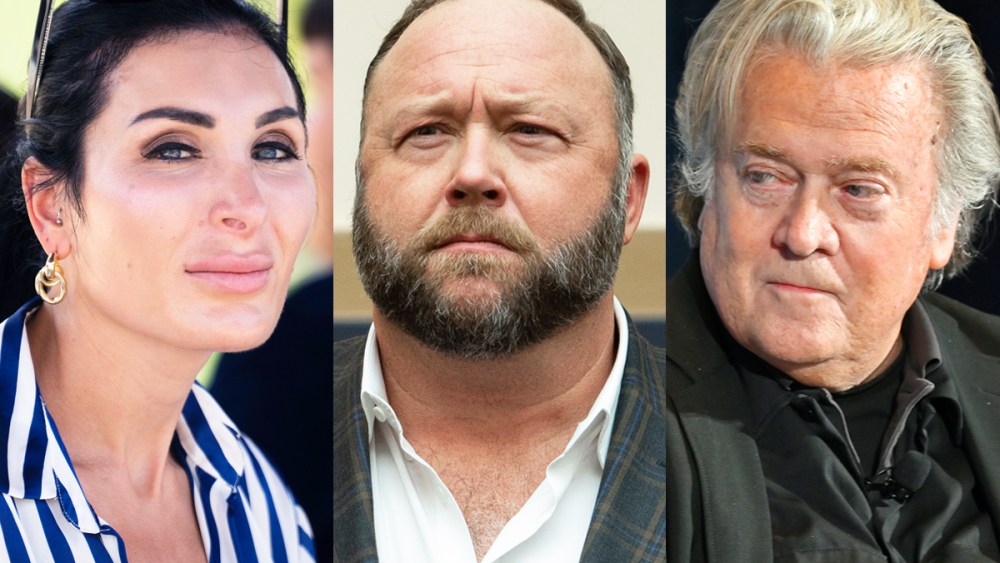 Laura Loomer; Alex Jones; Steve Bannon.