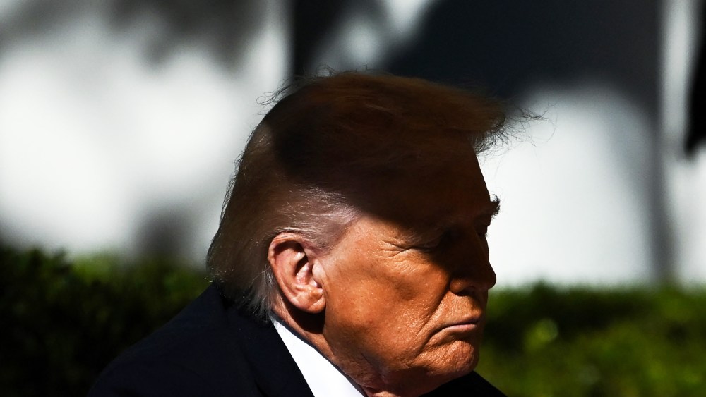 US President Donald Trump in the Rose Garden of the White House.