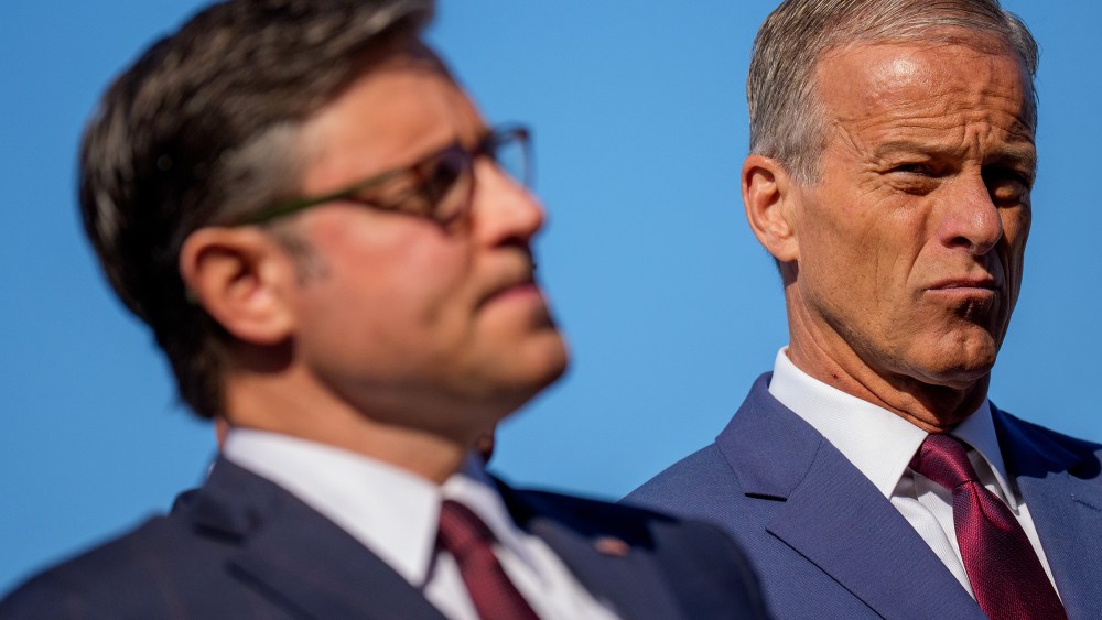 Speaker of the House Mike Johnson and Senate Majority Leader John Thune.