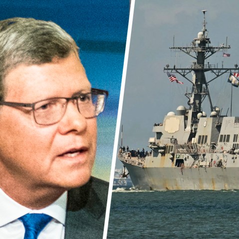 Charlie Sykes; The USS Gravely, a US Navy warship.