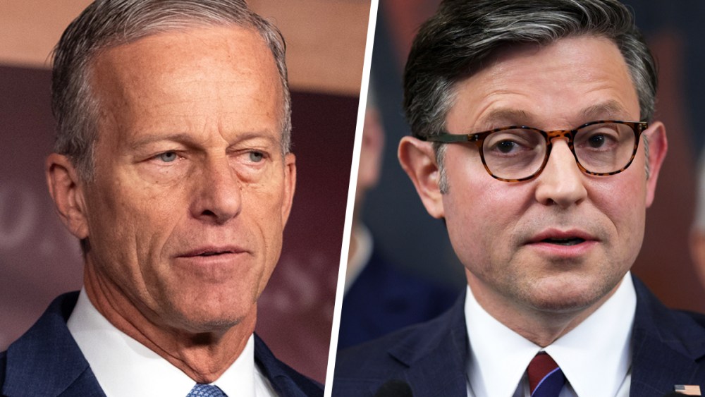 Senate Majority Leader John Thune; Speaker of the House Mike Johnson.