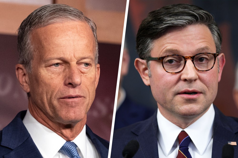 Senate Majority Leader John Thune; Speaker of the House Mike Johnson.