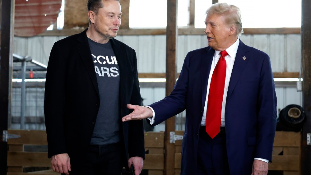 Donald Trump and Elon Musk on Oct. 05, 2024 in Butler, PA.