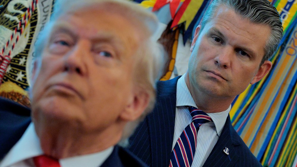 President Donald Trump and Defense Secretary Pete Hegseth.