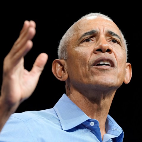 Former President Barack Obama during a rally for Abigail Spanberger in Norfolk, V.A.