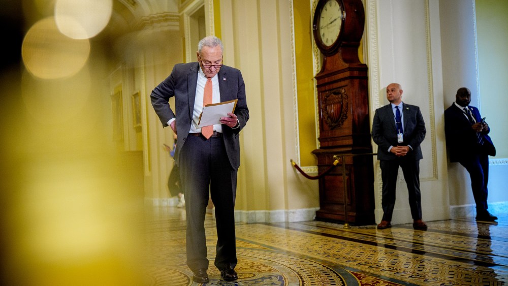 Senate Minority Leader Chuck Schumer at the Capitol.