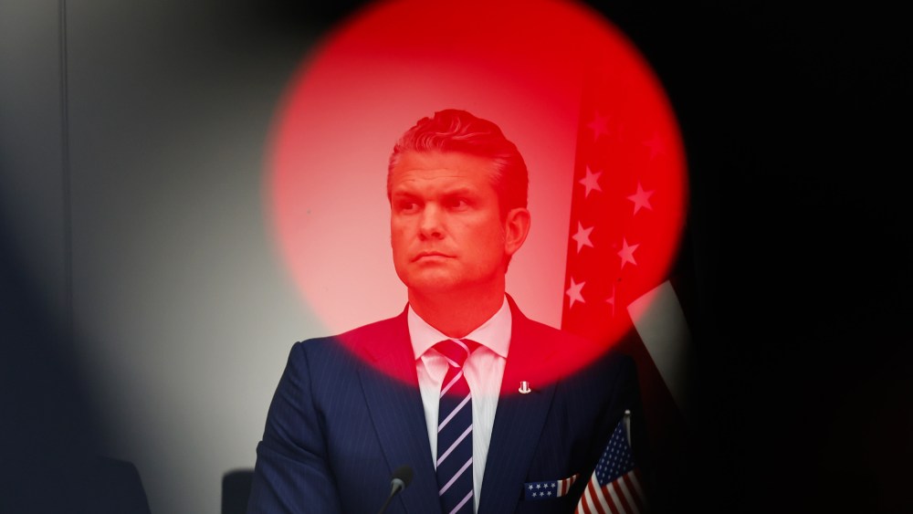 Pete Hegseth, US secretary of defense, in Brussels, Belgium.