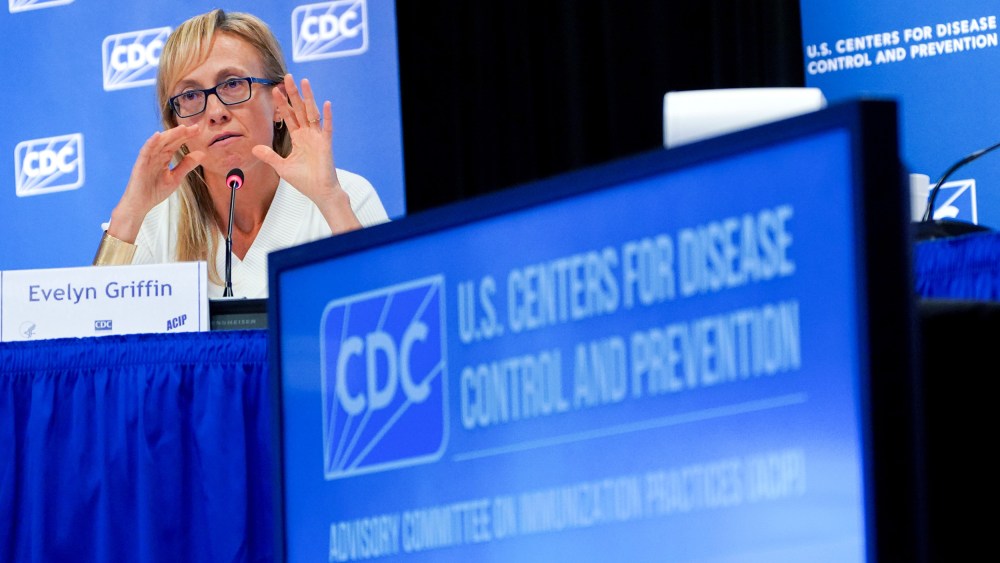Committee member Dr. Evelyn Griffin during a meeting of the CDC's Advisory Committee On Immunization Practices at the CDC headquarters in Atlanta, G.A.