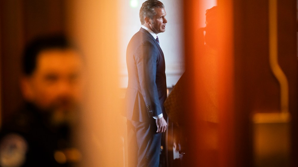 Secretary of Defense Pete Hegseth departs after a secure briefing about Venezuela with lawmakers and Secretary of State Marco Rubio on Capitol Hill on Nov 5, 2025, in Washington, D.C.