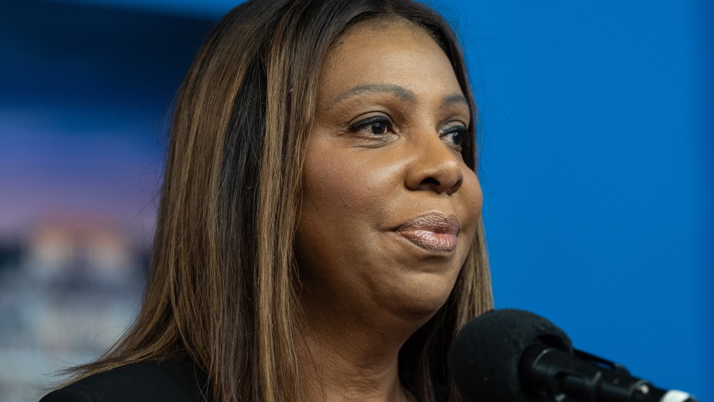 State Attorney General Letitia James speaks at National Action Network Headquarters in New York City.