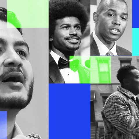 Pictures of Dr. Abdul El Sayed, Justin J. Pearson, Lieutenant governor of New York Antonio Delgado, and New York Councilmember Chi Osse.
