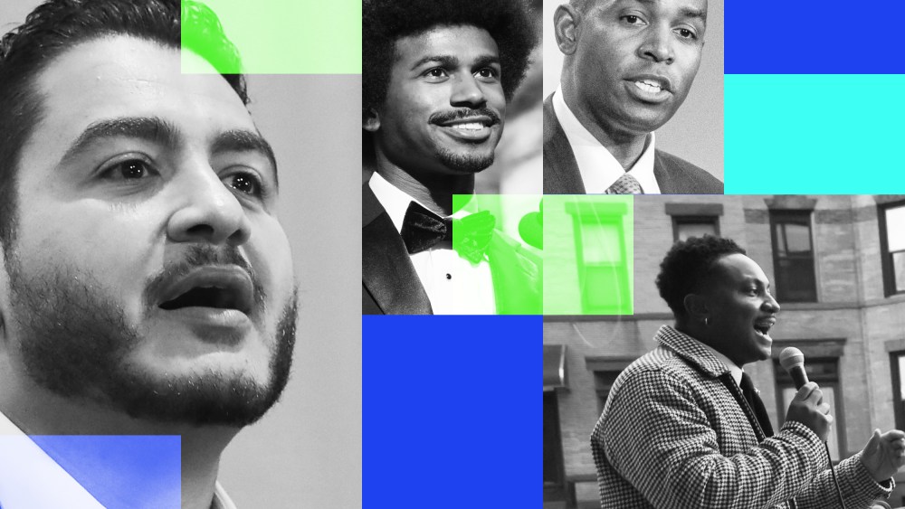 Pictures of Dr. Abdul El Sayed, Justin J. Pearson, Lieutenant governor of New York Antonio Delgado, and New York Councilmember Chi Osse.