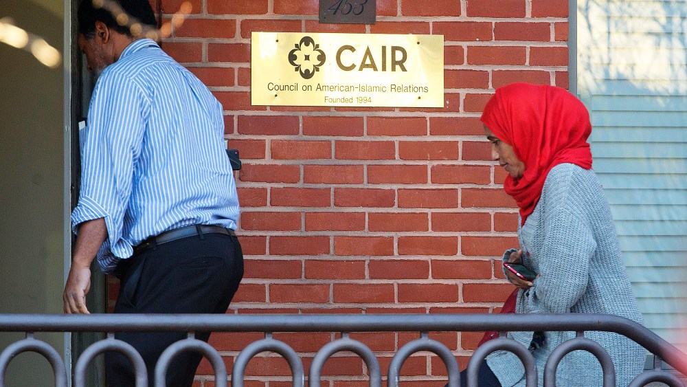 People return to the headquarter of Council on American-Islamic Relations (CAIR) in Washington, D.C.