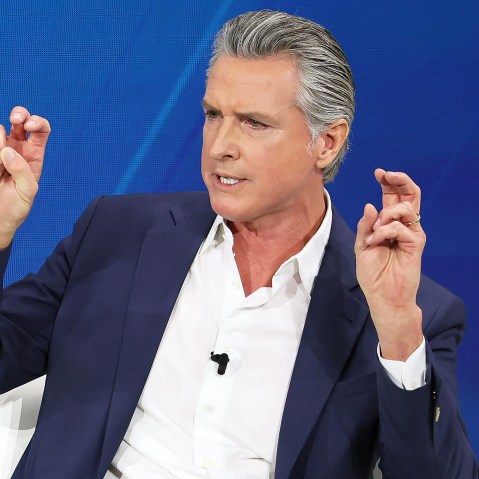 California Gov. Gavin Newsom speaks during the 2025 New York Times Dealbook Summit in NYC.