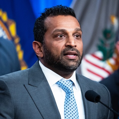 FBI Director Kash Patel conducts a news conference on Dec. 4 at the Department of Justice.