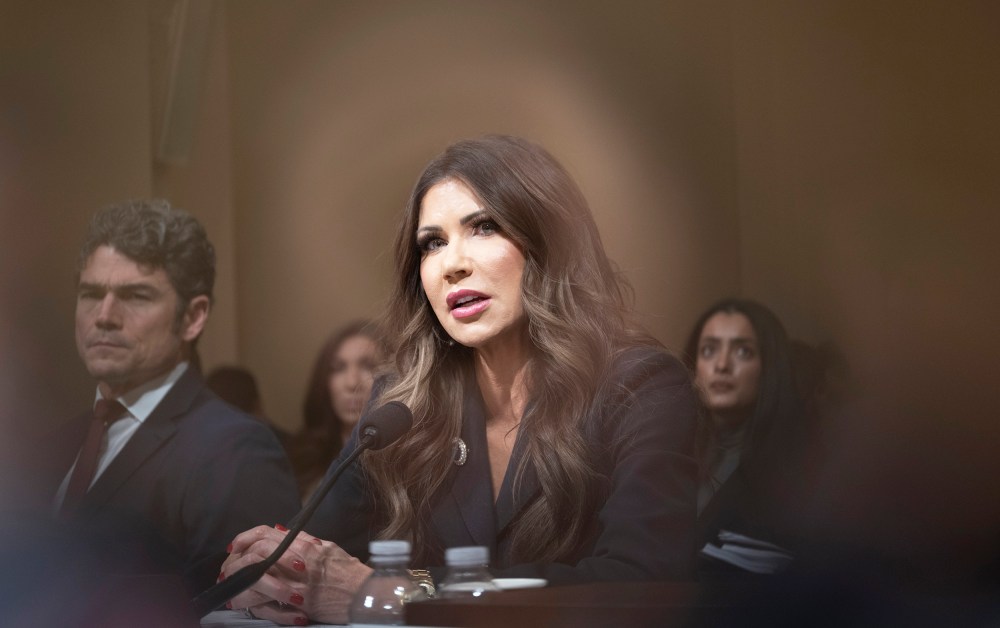 The Department of Homeland Security Secretary, Kristi Noem at the Capitol.