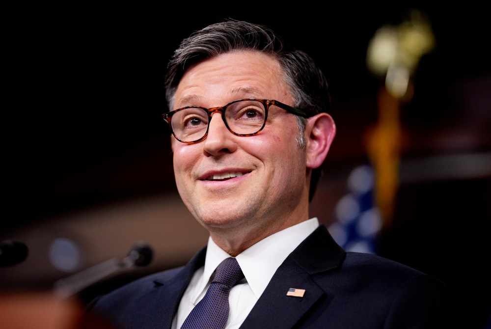 U.S. Speaker of the House Rep. Mike Johnson speaks during a news conference at the U.S. Capitol.
