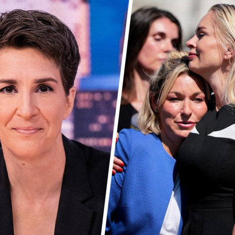 Rachel Maddow; Epstein survivors Anouska De Georgiou and Danielle Bensky.
