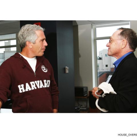 Jeffery Epstein and Alan Dershowitz are seen in an undated photo