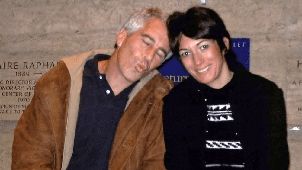 Jeffrey Epstein and Ghislaine Maxwell posing for a photo. Date unknown.
