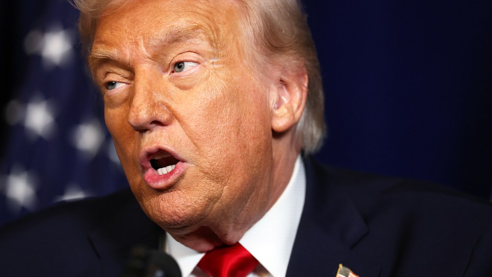 U.S. President Donald Trump holds a press conference at his Mar-a-Lago club.