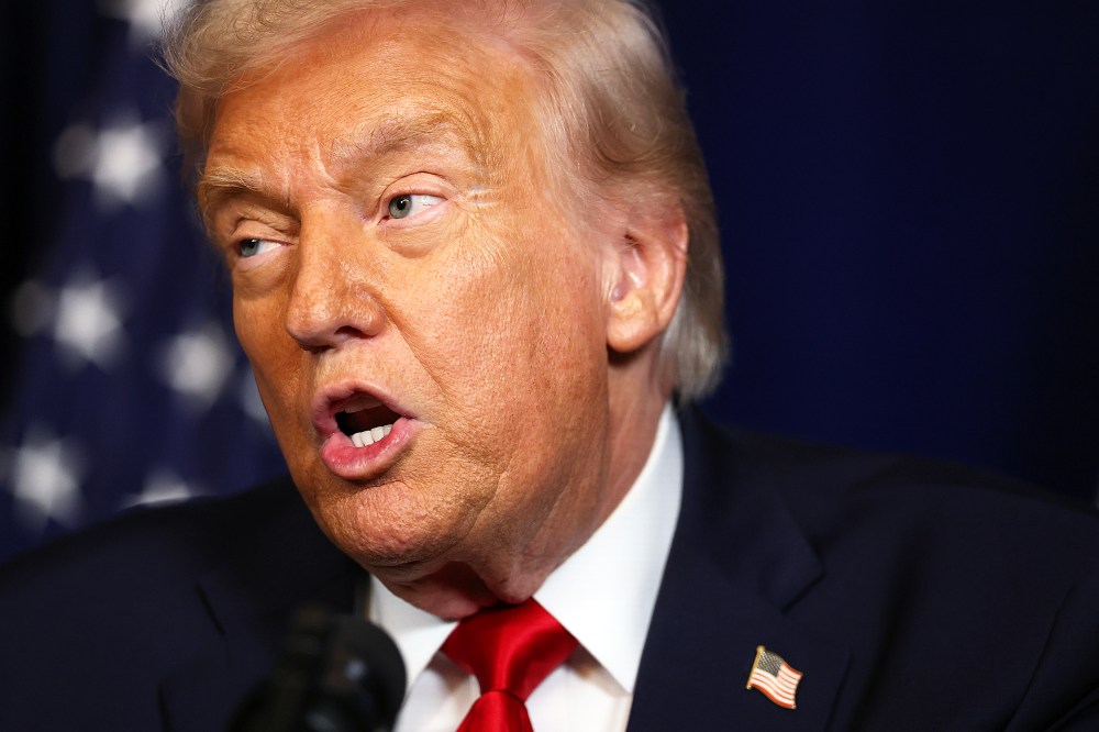 U.S. President Donald Trump holds a press conference at his Mar-a-Lago club.