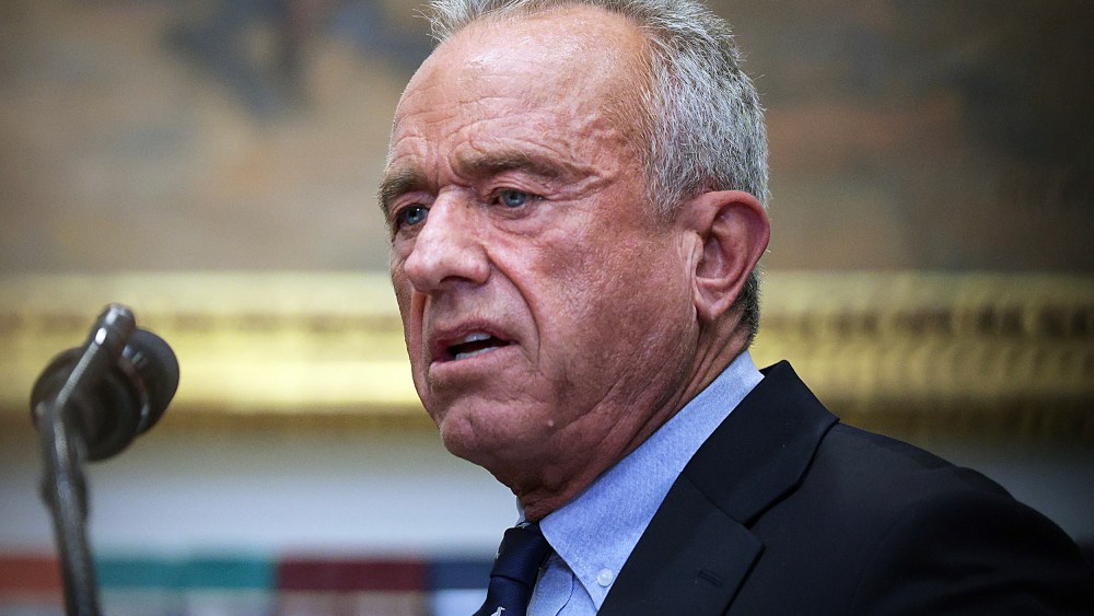 Health Secretary Robert F. Kennedy Jr. speaks during an event in the Roosevelt Room of the White House.