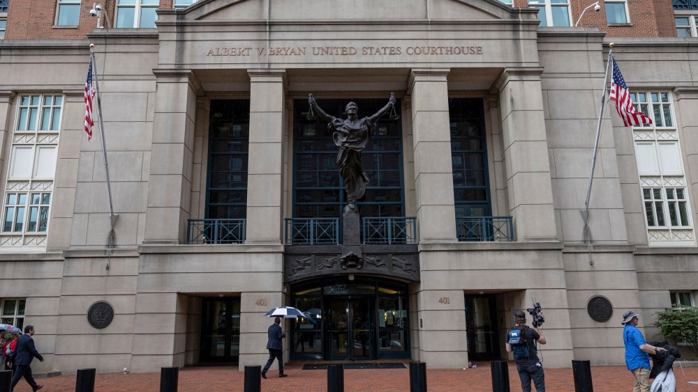 The U.S. District Court for the Eastern District of Virginia during the arraignment of former FBI Director James Comey.
