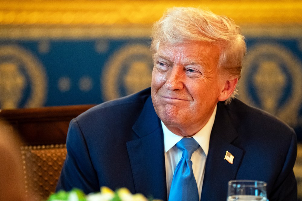 President Donald Trump on July 7, 2025, in the Blue Room of the White House.