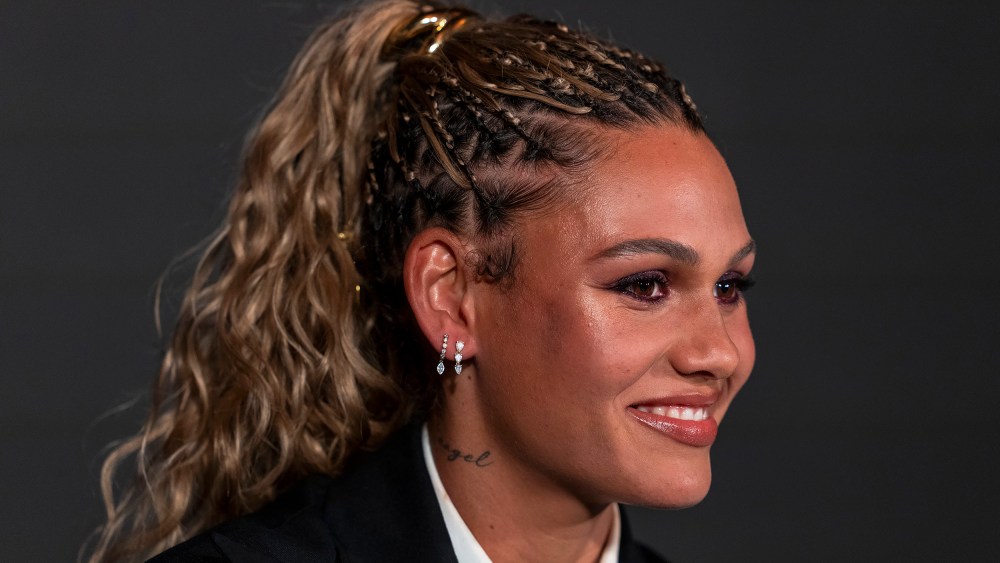 Trinity Rodman during a press conference on Jan. 22, 2026 in Los Angeles.