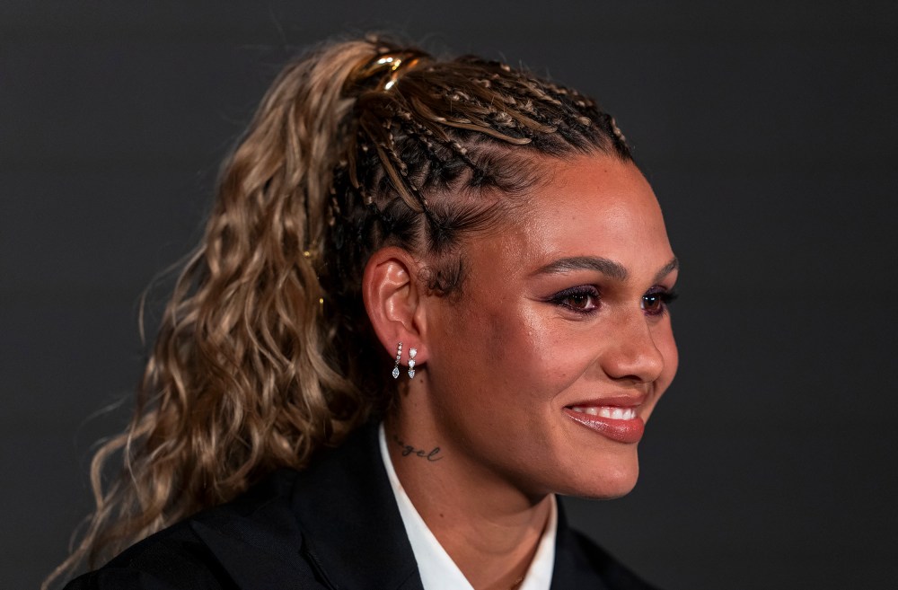 Trinity Rodman during a press conference on Jan. 22, 2026 in Los Angeles.