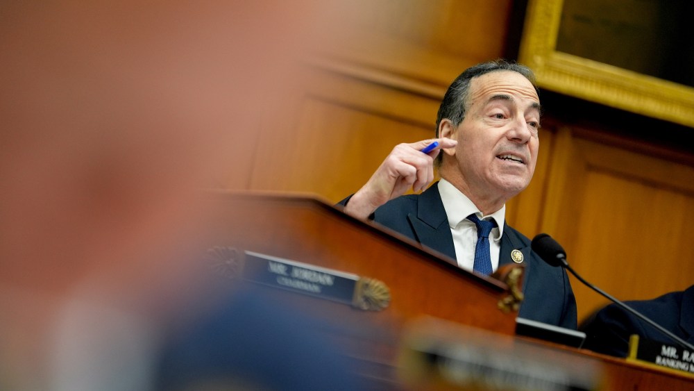 Jamie Raskin gestures while speaking.