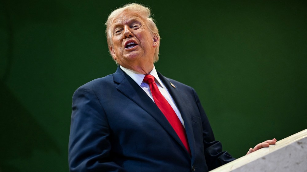 Donald Trump, from below.