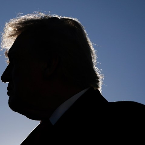 President Donald Trump before boarding Air Force One.