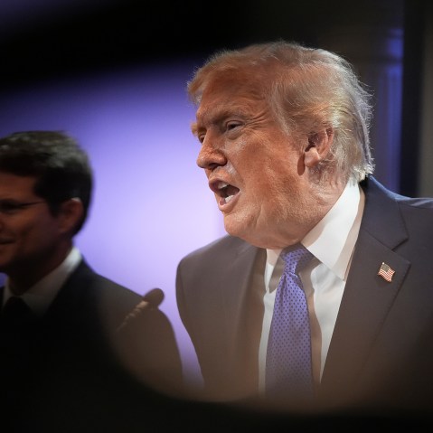 John Sauer, left, and Donald Trump.