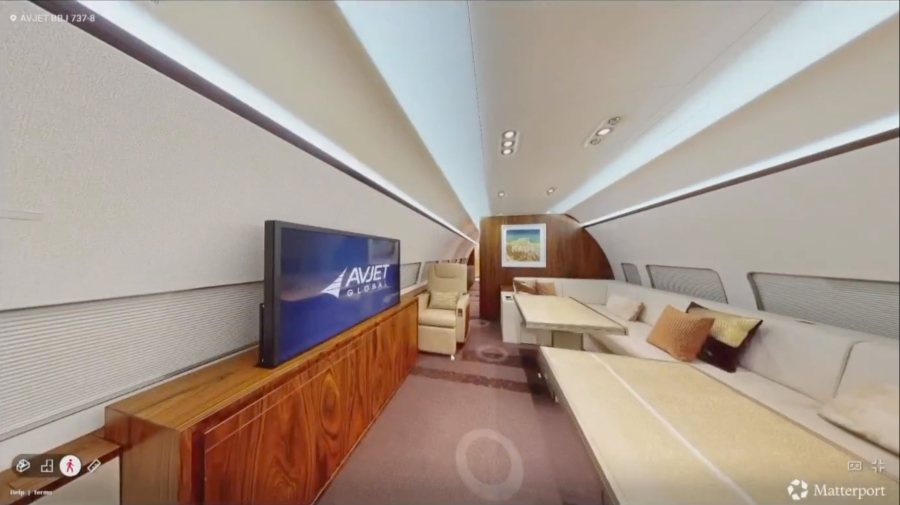 The main cabin of the plane.