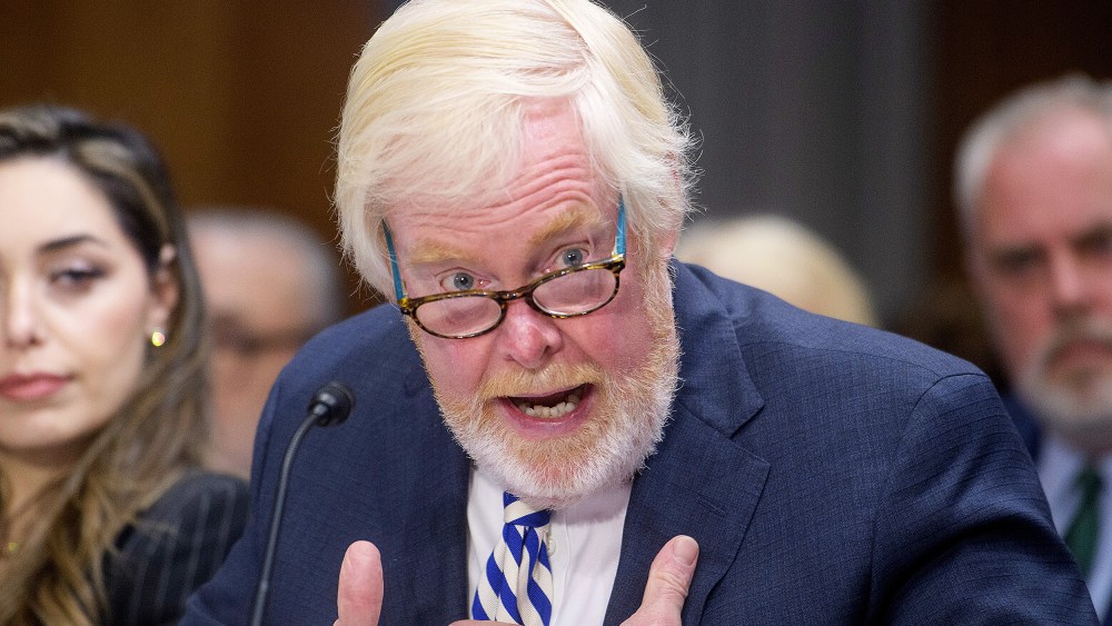 Leo Brent Bozell III appears before a Senate Committee on Foreign Relations hearing on Capitol Hill.