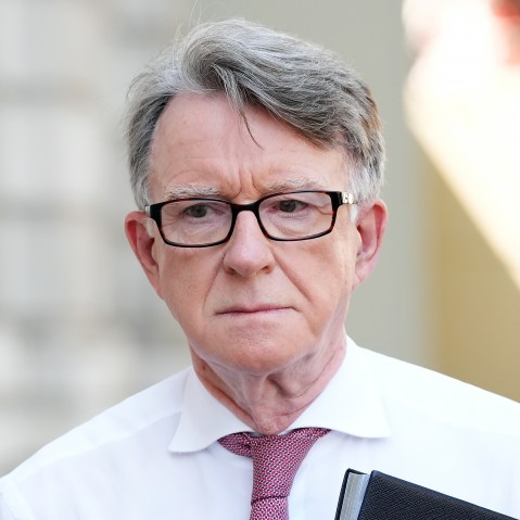 Peter Mandelson at the Cabinet Office in central London.