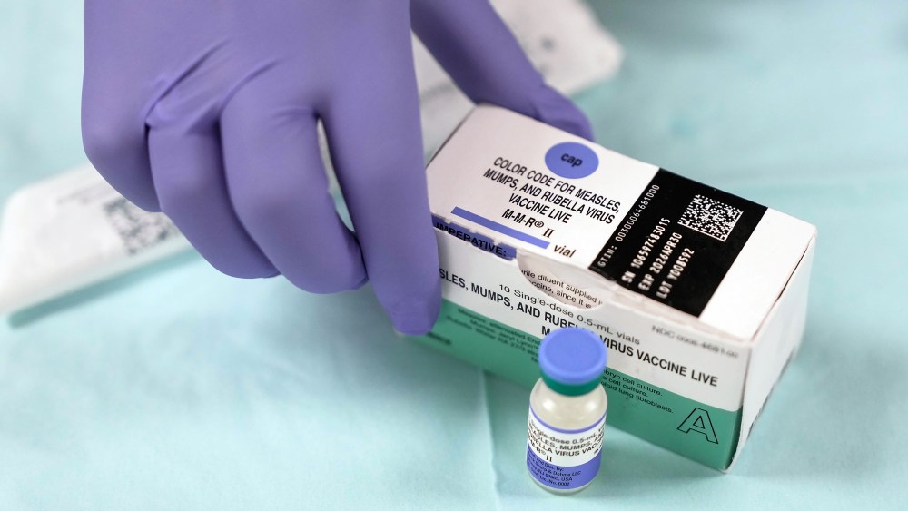 A box of vials for Measles Vaccinations.