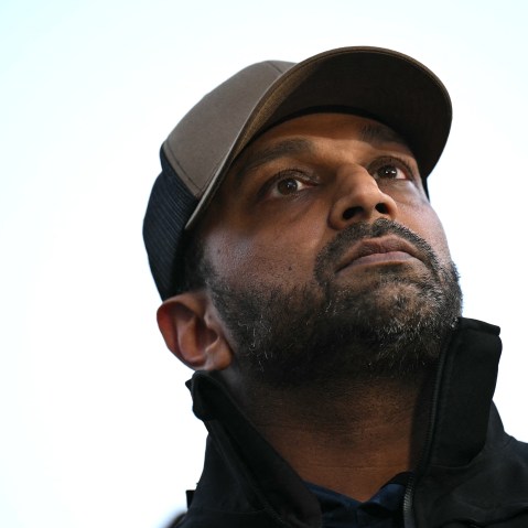 Kash Patel is seen in this closeup photo shot from below.