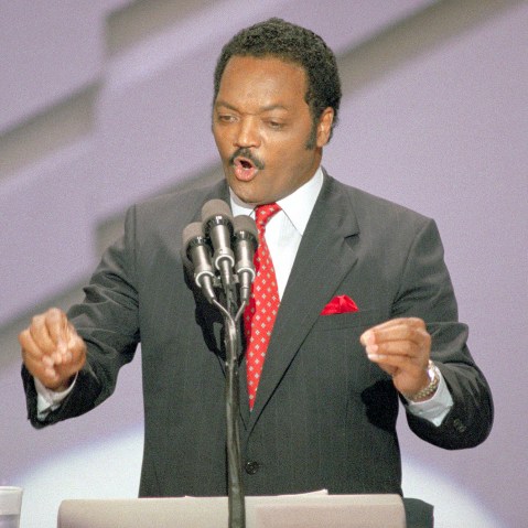Jesse Jackson speaking at the Democratic National Convention on July 19 1988 in Atlanta.