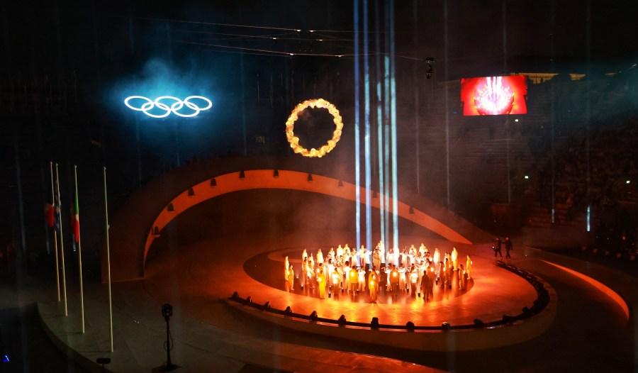A general view during the Closing Ceremony on day 16 of the Milano Cortina 2026 Winter Olympic Games at Verona Arena on February 22, 2026 in Verona, Italy