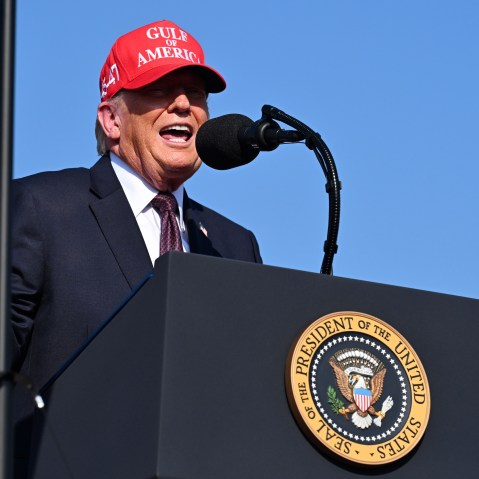 President Donald Trump speaks in Corpus Christi, Texas
