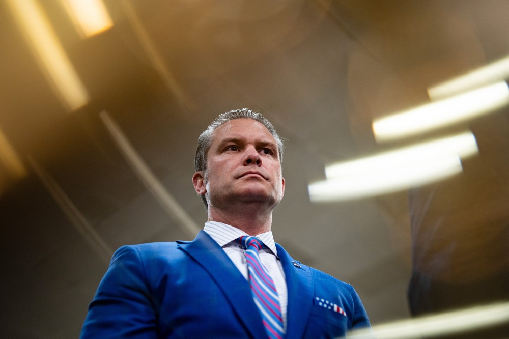 Pete Hegseth, from below.