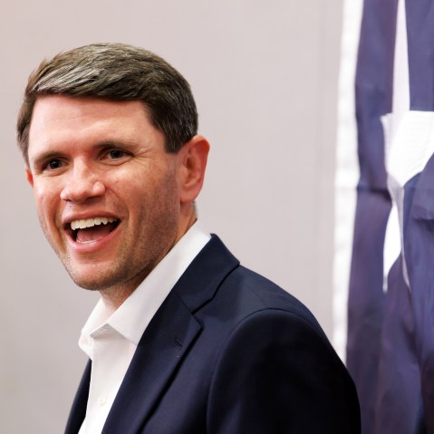 James Talarico during a campaign event in Houston.