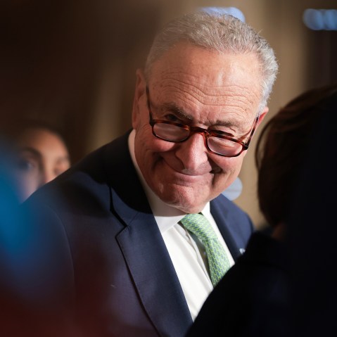 Chuck Schumer smirks.