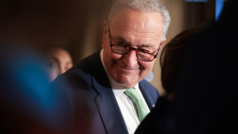 Chuck Schumer smirks.