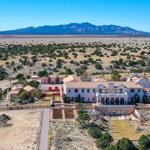 In an aerial view, Jeffrey Epstein's Zorro Ranch outside of Santa Fe.