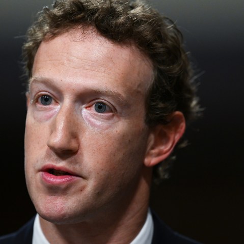 Mark Zuckerberg during a Senate Judiciary Committee hearing with representatives of social media companies.