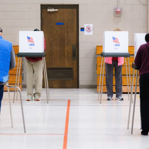Voters cast their ballots during the North Carolina primary election.